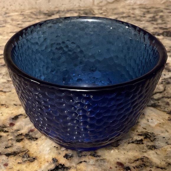 Hobnail Cobalt Blue Set of 4 Desert Cups. - Picture 4 of 6